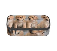CMJSGG Cani Golden Retriever Cuccioli Cani Labrador, Astuccio per matite, Astuccio per matite Astuccio per penne a matita di grande capacità Borsa per cosmetici