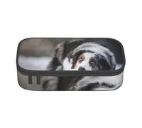 CMJSGG Cani grigi bianchi di neve di inverno del pastore australiano, Astuccio per matite, Astuccio per matite Astuccio per penne a matita di grande capacità Borsa per cosmetici