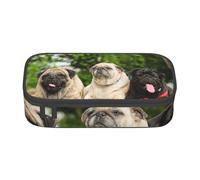 CMJSGG Carlino Amicizia Bokeh Cani Animali Amici Carlino, Astuccio per matite, Astuccio per matite Astuccio per penne a matita di grande capacità Borsa per cosmetici