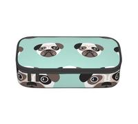 CMJSGG Carlino Blu Cucciolo Illustrazione Modello Per Bambini, Astuccio per matite, Astuccio per matite Astuccio per penne a matita di grande capacità Borsa per cosmetici