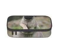 CMJSGG Carlino Bokeh Cucciolo Cani Prato Animali Carlino, Astuccio per matite, Astuccio per matite Astuccio per penne a matita di grande capacità Borsa per cosmetici