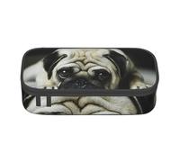 CMJSGG Carlino Cani Tristi Cani Carlino Triste Animali Carlino, Astuccio per matite, Astuccio per matite Astuccio per penne a matita di grande capacità Borsa per cosmetici