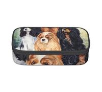 CMJSGG Cavalier King Charles Spaniel dorato nero, Astuccio per matite, Astuccio per matite Astuccio per penne a matita di grande capacità Borsa per cosmetici