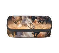 CMJSGG Cavallo selvaggio che corre contro la tempesta di sabbia, Astuccio per matite, Astuccio per matite Astuccio per penne a matita di grande capacità Borsa per cosmetici