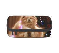 CMJSGG Chow Chow White Fluffy Cani Animali domestici Cani Natale, Astuccio per matite, Astuccio per matite Astuccio per penne a matita di grande capacità Borsa per cosmetici