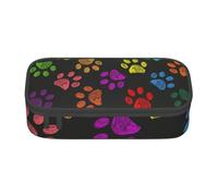 CMJSGG Colorato cane zampa arcobaleno simpatico animale domestico, Astuccio per matite, Astuccio per matite Astuccio per penne a matita di grande capacità Borsa per cosmetici