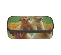 CMJSGG Cucciolo di cane Golden Retriever, Astuccio per matite, Astuccio per matite Astuccio per penne a matita di grande capacità Borsa per cosmetici
