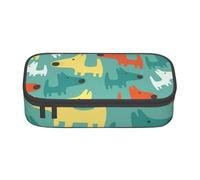 CMJSGG Cucciolo di cane simpatico cartone animato divertente, Astuccio per matite, Astuccio per matite Astuccio per penne a matita di grande capacità Borsa per cosmetici
