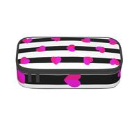 CMJSGG Cuore rosa sulla linea nera, Astuccio per matite, Astuccio per matite Astuccio per penne a matita di grande capacità Borsa per cosmetici