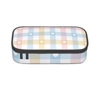 CMJSGG Cuori In Rosa Blu Pastello, Astuccio per matite, Astuccio per matite Astuccio per penne a matita di grande capacità Borsa per cosmetici