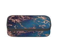 CMJSGG Decoro in marmo di lusso viola scuro e verde acqua con oro, Astuccio per matite, Astuccio per matite Astuccio per penne a matita di grande capacità Borsa per cosmetici