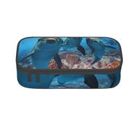 CMJSGG Delfino divertente animale dell'oceano stampato, Astuccio per matite, Astuccio per matite Astuccio per penne a matita di grande capacità Borsa per cosmetici