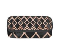 CMJSGG Diamanti Geo Rame E Nero, Astuccio per matite, Astuccio per matite Astuccio per penne a matita di grande capacità Borsa per cosmetici