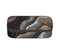 CMJSGG Elegante Marmo Nero Con Venature Oro E Rame, Astuccio per matite, Astuccio per matite Astuccio per penne a matita di grande capacità Borsa per cosmetici