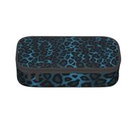 CMJSGG Fantastica stampa animalier leopardo blu, Astuccio per matite, Astuccio per matite Astuccio per penne a matita di grande capacità Borsa per cosmetici