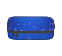 CMJSGG Fiocco di neve blu inverno Natale, Astuccio per matite, Astuccio per matite Astuccio per penne a matita di grande capacità Borsa per cosmetici