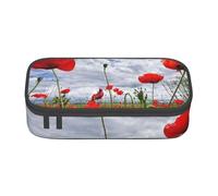 CMJSGG Fiore di papavero rosso stampato, Astuccio per matite, Astuccio per matite Astuccio per penne a matita di grande capacità Borsa per cosmetici