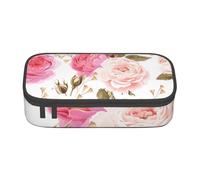 CMJSGG Fiore floreale rosa rosa, Astuccio per matite, Astuccio per matite Astuccio per penne a matita di grande capacità Borsa per cosmetici