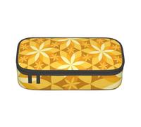CMJSGG Fiore geometrico di vaniglia giallo, Astuccio per matite, Astuccio per matite Astuccio per penne a matita di grande capacità Borsa per cosmetici
