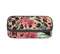 CMJSGG Fiore leopardo vintage stampato, Astuccio per matite, Astuccio per matite Astuccio per penne a matita di grande capacità Borsa per cosmetici