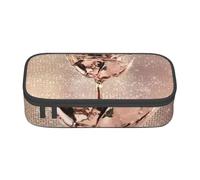 CMJSGG Fiore rosa rosa con paillettes scintillanti in rame dorato, Astuccio per matite, Astuccio per matite Astuccio per penne a matita di grande capacità Borsa per cosmetici