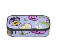 CMJSGG Fiori della viola del pensiero, Astuccio per matite, Astuccio per matite Astuccio per penne a matita di grande capacità Borsa per cosmetici