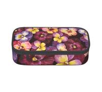 CMJSGG Fiori della viola del pensiero dell'acquerello, Astuccio per matite, Astuccio per matite Astuccio per penne a matita di grande capacità Borsa per cosmetici