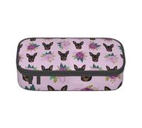 CMJSGG Fiori di lavanda Pinscher in miniatura, Astuccio per matite, Astuccio per matite Astuccio per penne a matita di grande capacità Borsa per cosmetici