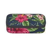 CMJSGG Fiori tropicali Frangipani Ibisco, Astuccio per matite, Astuccio per matite Astuccio per penne a matita di grande capacità Borsa per cosmetici