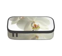 CMJSGG Floreale Fiori Bianchi Orchidea Elegante Moderno Alla Moda, Astuccio per matite, Astuccio per matite Astuccio per penne a matita di grande capacità Borsa per cosmetici