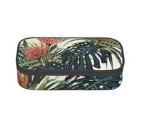 CMJSGG Foglie di palma esotiche Foglia giungla tropicale floreale rosa verde, Astuccio per matite, Astuccio per matite Astuccio per penne a matita di grande capacità Borsa per cosmetici