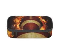 CMJSGG Football americano fiammeggiante stampato, Astuccio per matite, Astuccio per matite Astuccio per penne a matita di grande capacità Borsa per cosmetici