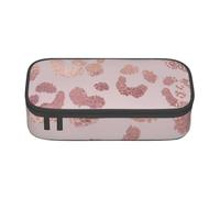 CMJSGG Ghepardo con stampa leopardata in oro rosa, Astuccio per matite, Astuccio per matite Astuccio per penne a matita di grande capacità Borsa per cosmetici