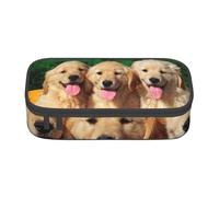 CMJSGG Golden Retriever con cane personalizzato con faccia sorridente, Astuccio per matite, Astuccio per matite Astuccio per penne a matita di grande capacità Borsa per cosmetici