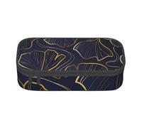 CMJSGG Gradiente Lineare Dorato Con Foglie Di Ginkgo Biloba, Astuccio per matite, Astuccio per matite Astuccio per penne a matita di grande capacità Borsa per cosmetici