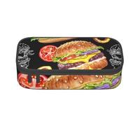 CMJSGG Hamburger Su Sfondo Nero, Astuccio per matite, Astuccio per matite Astuccio per penne a matita di grande capacità Borsa per cosmetici