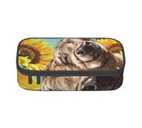 CMJSGG Highl E Mucca Con I Girasoli, Astuccio per matite, Astuccio per matite Astuccio per penne a matita di grande capacità Borsa per cosmetici