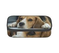 CMJSGG Il simpatico cane Beagle si trova sul pavimento, Astuccio per matite, Astuccio per matite Astuccio per penne a matita di grande capacità Borsa per cosmetici