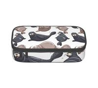 CMJSGG Illustrazione dei sigilli Leone marino, Astuccio per matite, Astuccio per matite Astuccio per penne a matita di grande capacità Borsa per cosmetici