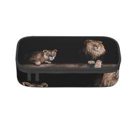 CMJSGG Leone e tigre selvaggi, Astuccio per matite, Astuccio per matite Astuccio per penne a matita di grande capacità Borsa per cosmetici