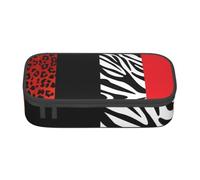 CMJSGG Leopardo Rosso E Animale Zebra, Astuccio per matite, Astuccio per matite Astuccio per penne a matita di grande capacità Borsa per cosmetici