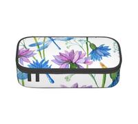 CMJSGG Libellula del fiore blu dell'acquerello, Astuccio per matite, Astuccio per matite Astuccio per penne a matita di grande capacità Borsa per cosmetici