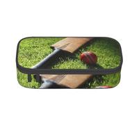 CMJSGG Mazza E Palla Da Cricket, Astuccio per matite, Astuccio per matite Astuccio per penne a matita di grande capacità Borsa per cosmetici