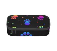 CMJSGG Modello animale impronta zampa arcobaleno, Astuccio per matite, Astuccio per matite Astuccio per penne a matita di grande capacità Borsa per cosmetici