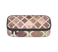 CMJSGG Modello di piastrelle marocchine rosa rosegold e rame, Astuccio per matite, Astuccio per matite Astuccio per penne a matita di grande capacità Borsa per cosmetici