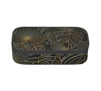 CMJSGG Modello senza cuciture delle foglie di palma dorate tropicali della giungla esotica, Astuccio per matite, Astuccio per matite Astuccio per penne a matita di grande capacità Borsa per cosmetici