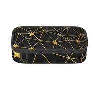 CMJSGG Modello senza cuciture di rete di stelle nere dorate, Astuccio per matite, Astuccio per matite Astuccio per penne a matita di grande capacità Borsa per cosmetici
