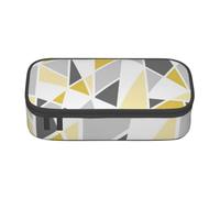 CMJSGG Motivo geometrico in giallo e grigio, Astuccio per matite, Astuccio per matite Astuccio per penne a matita di grande capacità Borsa per cosmetici