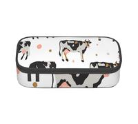 CMJSGG Mucca Macchiata Di Latte Mucca Nera, Astuccio per matite, Astuccio per matite Astuccio per penne a matita di grande capacità Borsa per cosmetici