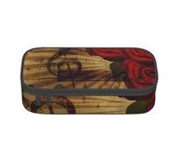CMJSGG Musica d'epoca rosa grunge, Astuccio per matite, Astuccio per matite Astuccio per penne a matita di grande capacità Borsa per cosmetici